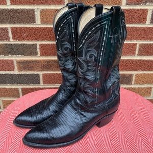 Mens Dan Post Western Boot Lizard Skin 10 B 🎄Xmas Gift 🎁